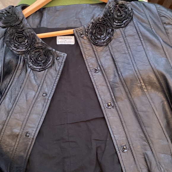 Philosophy di Alberta Ferretti, black leather jacket, size xs - Picture 9 of 13